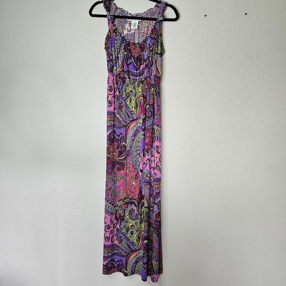 madison leigh Dresses & Skirts - Madison Leigh Colorful Paisley‎ Maxi Dress Womens 14 Sleeveless Summer Retro